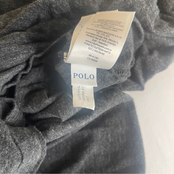 Polo Ralph Lauren Tee Shirt Custom Fit Gray Long Sleeve Men's Size Large - Picture 3 of 5